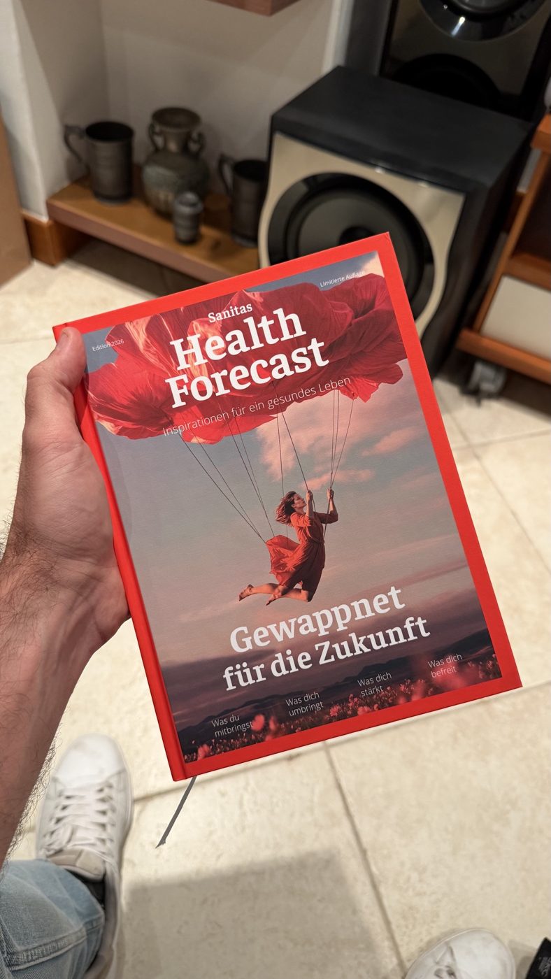 Cover of the Sanitas Health Forecast 2026 book, Switzerland